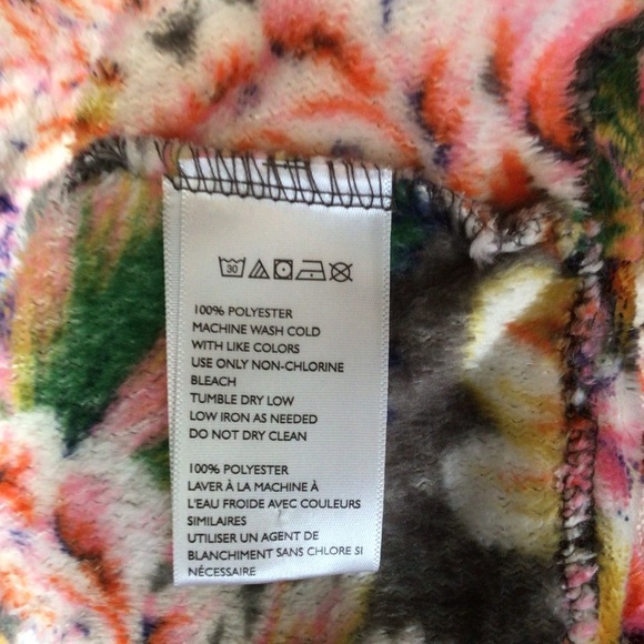 Urban Outfitters Plush Floral 1/2 zip Crop Fleece Sweatshirt - Picture 7 of 9